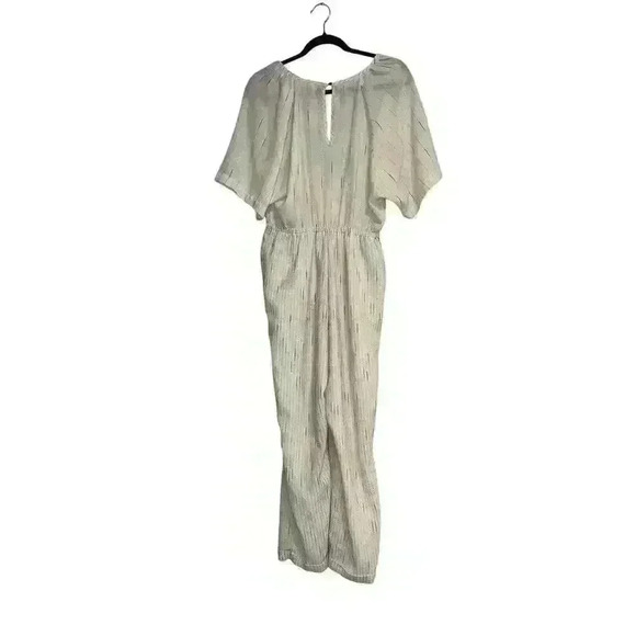 Anthropologie Feather Bone Soleil Belted Jumpsuit in Ivory Size SMALL - Picture 3 of 9